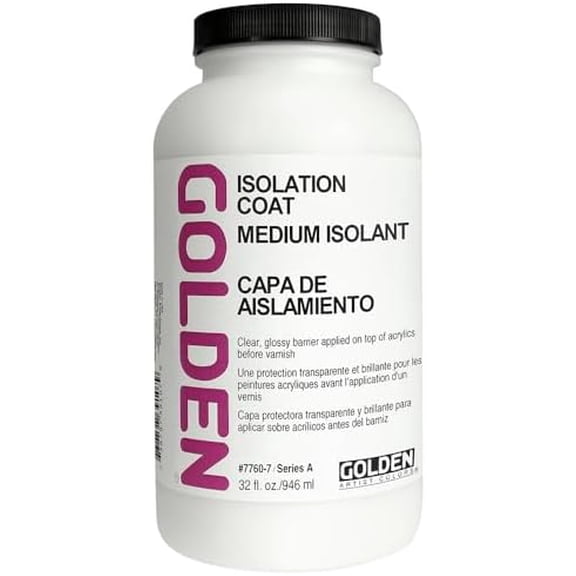 Isolation Coat by GOLDEN, 32 fl. oz. Jar, Professional Acrylic Top Coat$$Art & Craft