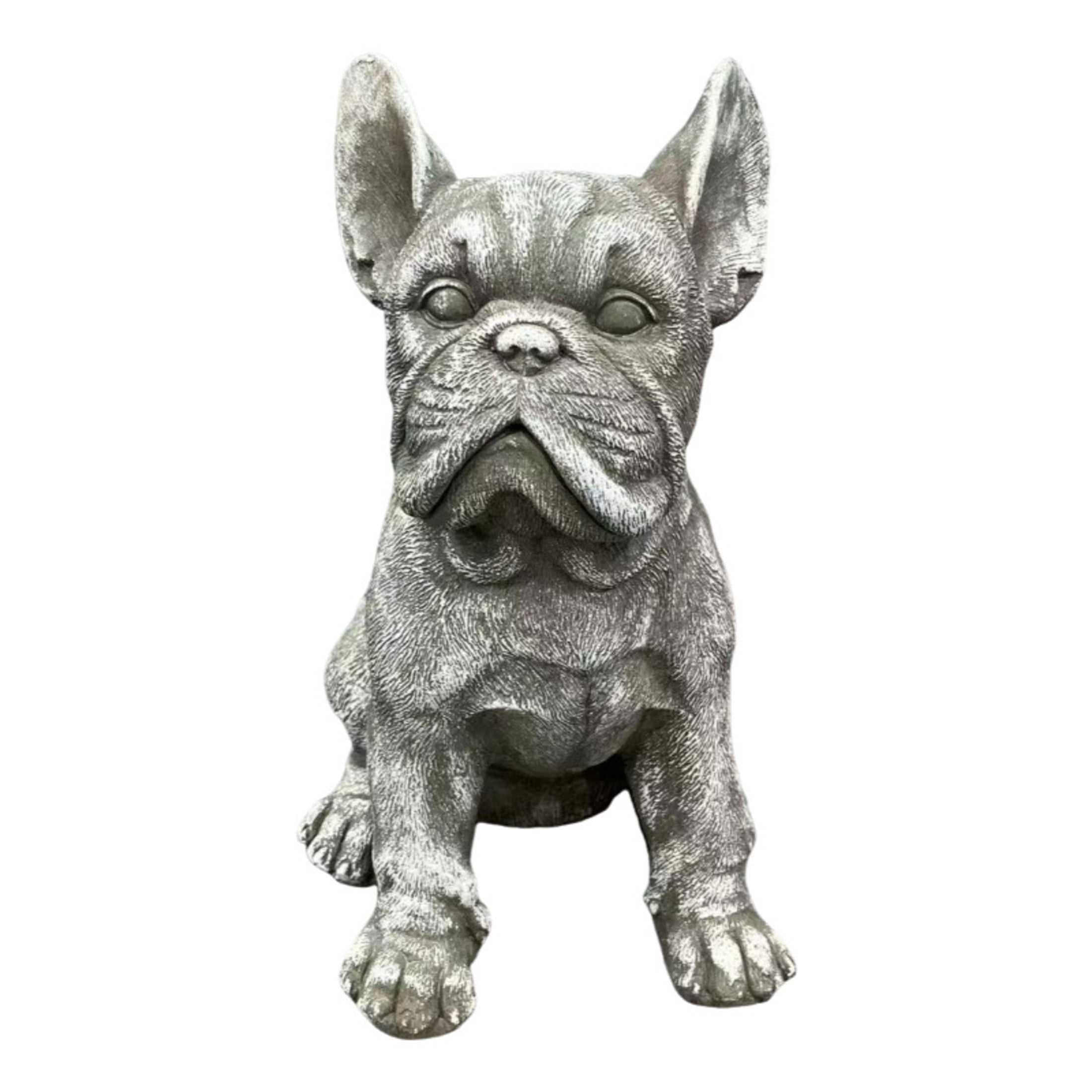 GDF Studio French Bulldog Resin Indoor/Outdoor Guardian Statue, Weather-Resistant Decor Figurine for Garden & Courtyard
