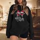 thumbnail image 3 of Gibobby Sudaderas para mujer navidad Suéter suelto con estampado de color sólido para mujer, con mangas en los hombros y sin sombrero(Negro,CH), 3 of 4