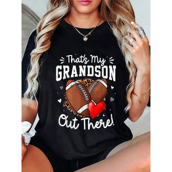 That's My Grandson Out There Funny Football Grandma T-Shirt