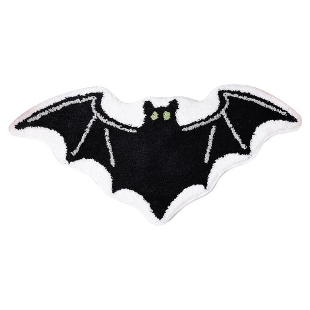 TIELUTT Halloween Bat Carpet Soft Wool Rug for Living Room Bedroom Indoor Gothic Themed Floor Mat Unique Bat Shape Super Area Rugs Light Rug Oversized Throw Blanket Fall Outdoor Blankets Fuzzy Room R