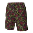 thumbnail image 4 of Fotbe Burgundy Peony Flowers Trajes de Baño Estampados para Hombre, Shorts de Verano de Secado Rápido, Ropa de Playa, Bañadores-Small, 4 of 6