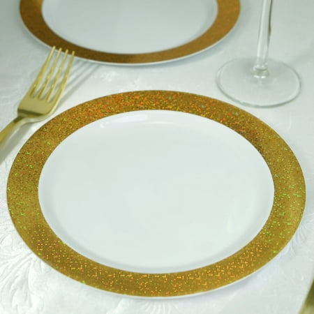 Rim Pasta Plate - BalsaCircle 12 pcs White Disposable Plastic Round Plates with Dust Rim for Wedding Reception Party Buffet Catering Tableware