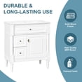 thumbnail image 6 of 30" Bathroom Vanity with Sink, White Freestanding Bathroom Cabinet with Flip Drawer & Adjustable Shelf, Solid Rubberwood Frame, MDF Panels & Metal Handles, 6 of 9