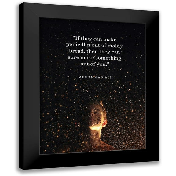 ArtsyQuotes 12x14 Black Modern Framed Museum Art Print Titled - Muhammad Ali Quote: Make Something