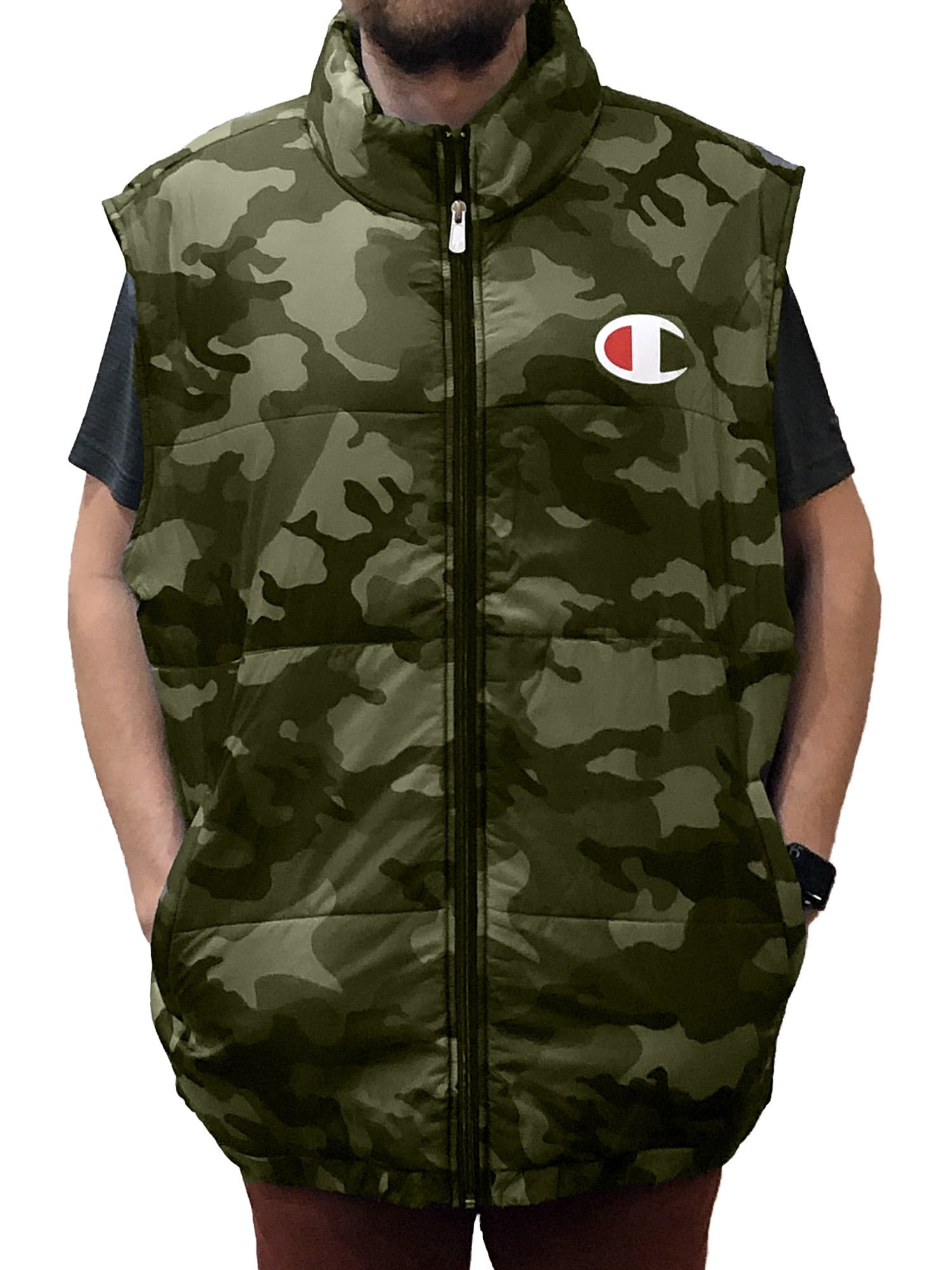 Tall Camo C Logo Puffer Vest, Sizes 