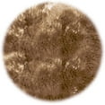 thumbnail image 3 of Snugtown Super Soft Brown Round Faux Fur Area Rugs, Fuzzy Fluffy Sheepskin Carpet, Shaggy Furry Floor Mat for Nursery Rugs Living Room Bedroom Bedside, 3 x 3 Feet, 3 of 5