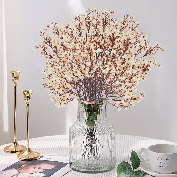 SHIMELE Simulation Flower Branches, Artificial Small Peach Blossoms, 10PC 18.5in, Home Decoration, Tea Room, Wedding Party Prop