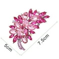 thumbnail image 5 of Walbest Women Elegant Flower Shape Rhinestone Brooch Pin Badge Scarf Decoration, Crystal Alloy Breastpin for Wedding Banquet Evening Party, Size: 2.95" x 1.97", 5 of 7