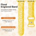 thumbnail image 2 of Correa Con Grabado Floral Compatible Con Apple Watch Band De 38 Mm, 40 Mm, 41 Mm, 42 Mm, 44 Mm, 45 Mm, 46 Mm, 49 Mm, Correa De Silicona Brillante Con Diseño De Flores Silvestres Para Iwatch Band Serie, 2 of 5