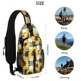 thumbnail image 5 of Cute Pig Print Sling Backpack – Lightweight, Anti-theft Pocket, Water-resistant – Cartoon Farm Animal Watercolor Travel Chest Bag, 5 of 6