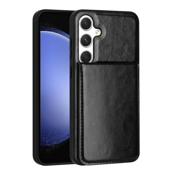 For Samsung Galaxy S24 Plus / SM-926 Metal Button Flip Stand Hidden Card Holder Leather Shockproof Protective Wallet Case Cover Black
