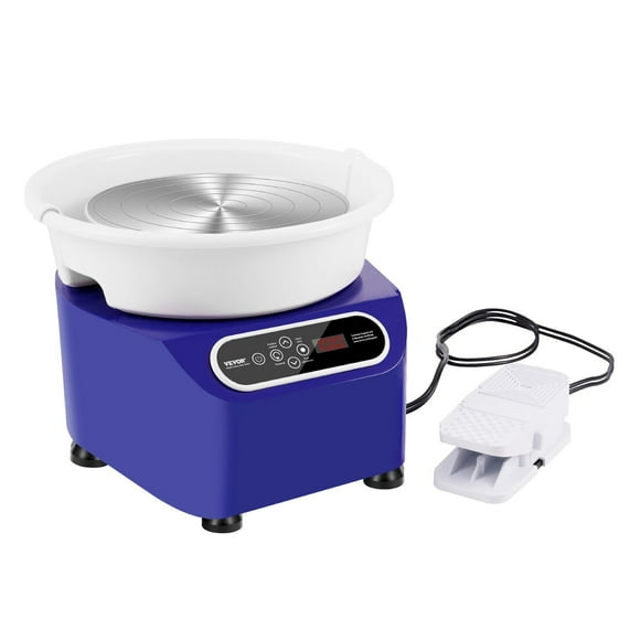 Pottery Wheel, 11 inch Pottery Forming Machine, 450W Electric Wheel for Pottery with Foot Pedal and LCD Touch Screen, Direct Drive Ceramic Wheel with Shaping Tools for DIY Art Craft, Blue