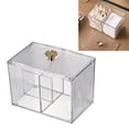 thumbnail image 4 of Caja de almacenamiento para discos de algodón, contenedor para hisopos, transparente con tapa y rejilla para cosméticos, decoración de escritorio., 4 of 13