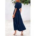 thumbnail image 2 of Vestido midi PRETTYGARDEN para mujer, casual, verano 2025, azul marino, 2 of 8