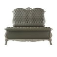 thumbnail image 2 of Sleigh Rolled Design Leatherette Queen Size Bed with Claw Legs, Gray, 2 of 3