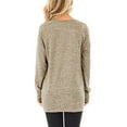 thumbnail image 5 of JINMGG Womens Plus Size T-Shirts,Women Fashion Loose Long Sleeve O-Neck Casual Solid T-Shirt Blouse Tops Khaki XXXL, 5 of 8