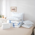 thumbnail image 5 of Manfei Princess Bow Bowtie Bedding Sets Twin Size,Cartoon Pattern Comforter Sets with Sheets,White Blue Bed in a Bag Twin Size For Girly,Super Cozy Room Decorative Reversible,7-Piece, 5 of 7