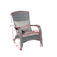 thumbnail image 2 of Outdoor Wicker Chair With Seat And Back Cushions Wide Armrest Rattan Upholstered Armchair For Bedroom Swimming Pool Courtyard, 2 of 9
