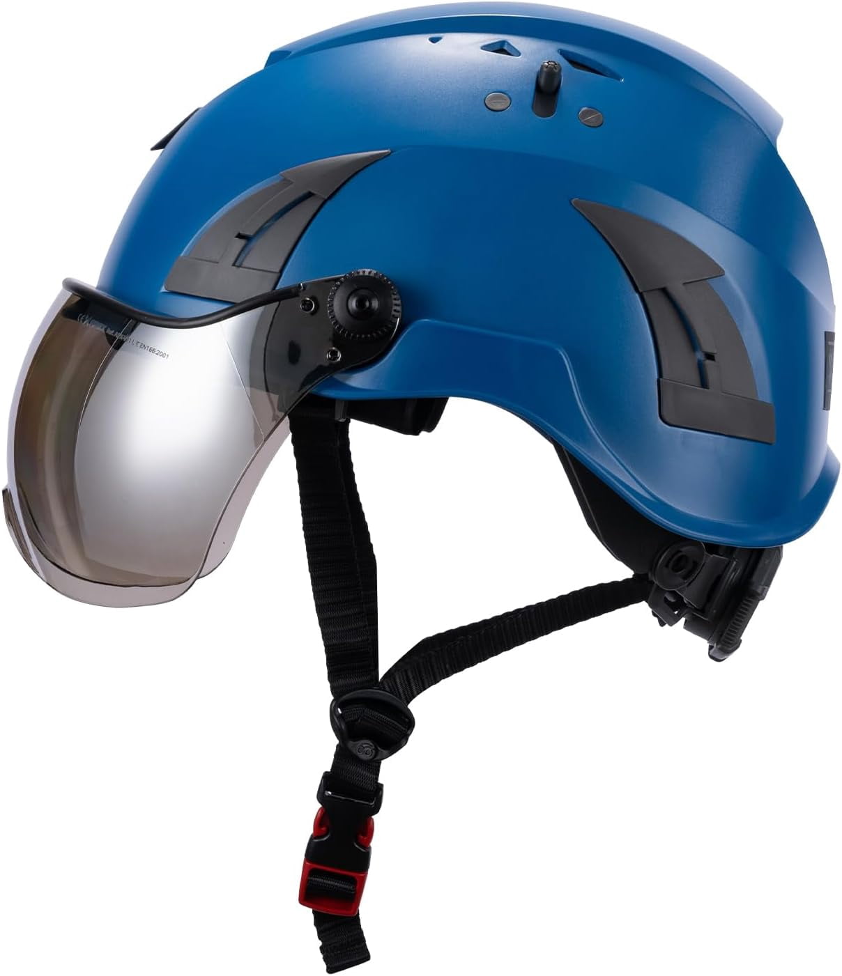 Land Helmets AeroPro Arborist Safety Helmet with Visor – ANSI Z89.1 Type 1 Class C Vented - Hard Hat for Fall Protection, Arborist & Technical Rescue - Blue with Smoke Visor
