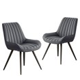 thumbnail image 5 of ClinQ Modern Upholstered Dining Chairs Set of 2, Thickened Cushion Kitchen & Dining Room Chairs with Metal Legs, Darkgray, 5 of 7