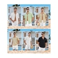 thumbnail image 2 of Men's Cuban Guayabera Shirt Short Sleeve Button Up Cotton Linen Shirt for Beach Casual Wear, 2 of 8