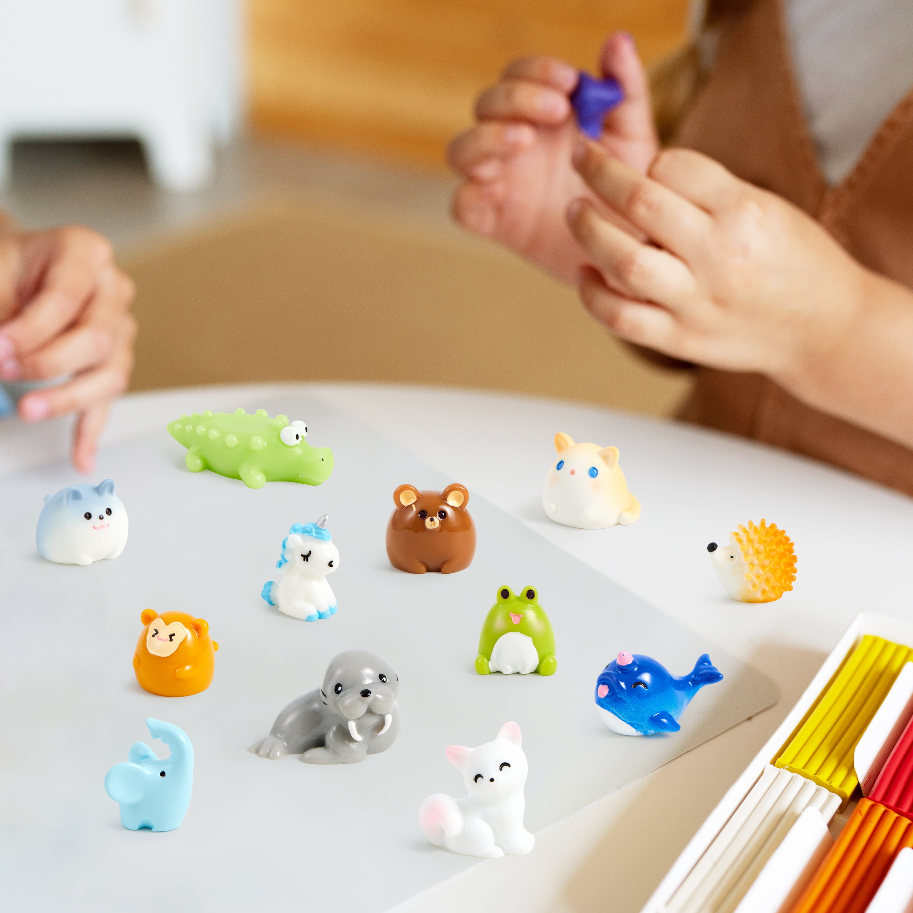 Joyfy 50 Pcs Mini Resin Animals Tiny Figures to Hide, Cute Miniature Figurines for Fairy Garden Accessories, Slime Charms & Party Favors Stuffers, Dollhouse Accessories