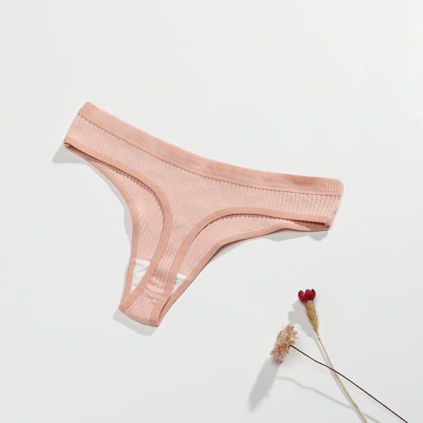 Pure cotton European and American sexy T-type underwear women's low waist breathable simple underwearpangjing