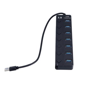 USB Hub, Enregistrer la puissance Interrupteur indépendant 7 Ports USB Extendeur pour ordinateurs portables