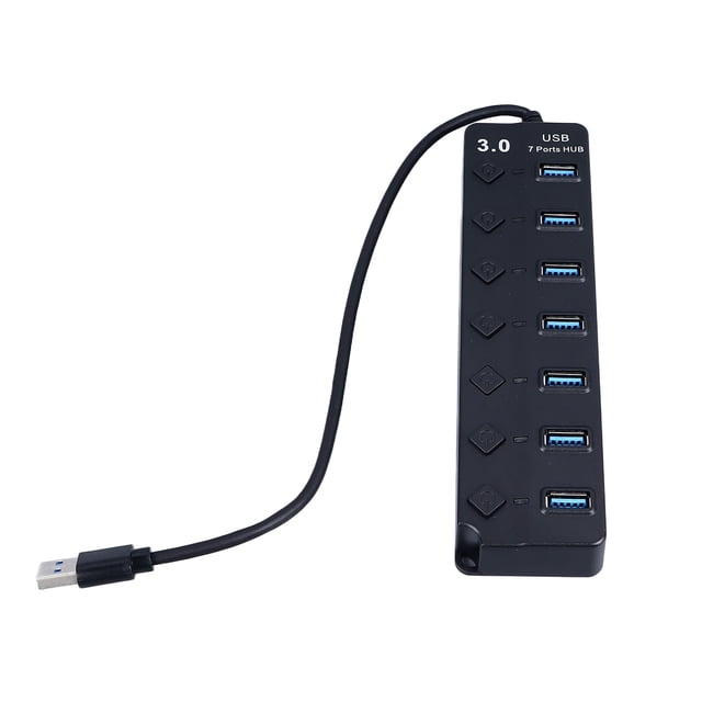 USB Hub, Enregistrer la puissance Interrupteur indépendant 7 Ports USB Extendeur pour ordinateurs portables
