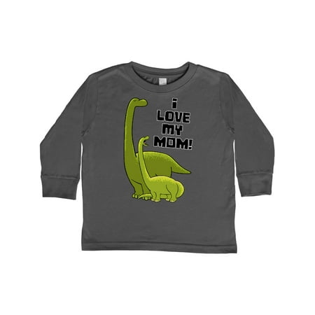 

Inktastic I Love my Mom with Baby and Mommy Brontosaurus Gift Toddler Boy or Toddler Girl Long Sleeve T-Shirt