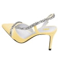 thumbnail image 2 of FSJ Women Slingback Pointed Toe Pumps Stiletto High Heels Slip On Sandals Crystal Embellish Cutout Backless Party Dressy Shoes Size 9.5 Yellow, 2 of 3