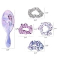 thumbnail image 5 of Frozen Princess Elsa Hair Accessory 5 Pcs Set - 1 Regular 9 inch Frozen Hairbrush & 4 Frozen Scrunchies - Detangling Brush & Elastic Hair Ties Ropes for Girls, Ages 3+, 5 of 5
