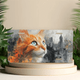 thumbnail image 4 of 1 Pcs 2D Flat License Plate Covers & Frames, Orange Cat Against For Decorative Front, Waterproof For Decoration Aluminum License Plate Covers & Frames Cover For Men Women, 12" X 6", 4 of 6