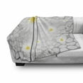 thumbnail image 3 of Grey and Yellow Soft Flannel Fleece Throw Blanket, Hawaiian Island Flowers on Abstract Animal Print Theme Backdrop, Cozy Plush for Indoor and Outdoor Use, 50" x 70", White and Pale Grey, by Ambesonne, 3 of 6