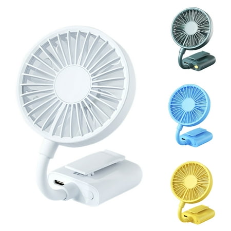 

Rechargeable Portable Battery Operated Clip on Fan Quiet USB Fan Removable Personal Desk Fan Ideal for Outdoor Camping Golf Cart Home White