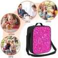 thumbnail image 5 of Bingfone Rose Red Glitter Reusable Insulated Lunch Bag Cooler For Work School Picnic Or Travel, 5 of 7