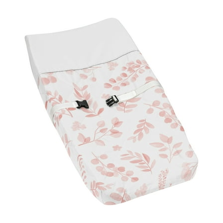 Sweet Jojo Designs Botanical Pink and White Changing Pad Cover