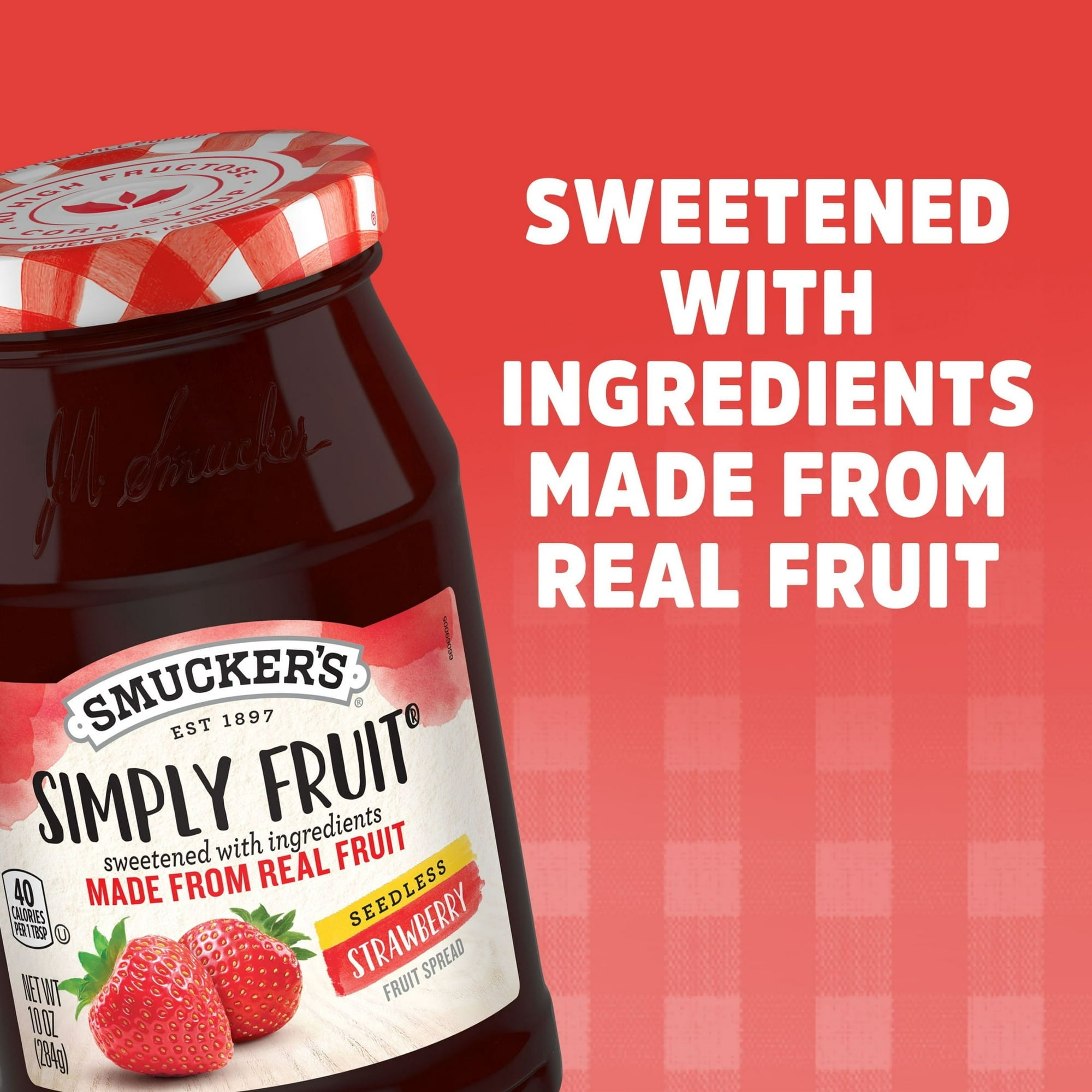 Smucker's Simply Fruit Seedless Strawberry Fruit Spread, 10 oz