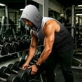 thumbnail image 5 of Gradient Muscle Shirt For Men, Sleeveless Pullover Hoodie Vest with Kangaroo Pocket - Quick Dry Bodybuilding Stringer for Summer Gym & Outdoor Training Black L, 5 of 8