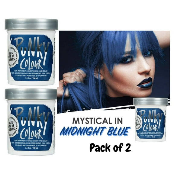 Jerome Russell PUNKY COLOUR Semi Permanent Conditioning Color 3.5 oz - Midnight Blue ( PACK OF 2 )