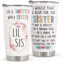 Sister Gifts From Sister - Stainless Steel Tumbler 20oz Gifts for Women - Unique Gift For Sister Soul Sister From Sister - Gift For Best Friend Women Big Sister Little Sister Birthday Gifts