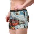 thumbnail image 2 of Yiaed Red Train Hot Air Balloon Print Men's Soft Cotton Boxer Shorts Breathable Boxers Underwear Moisture-Wicking Underwear Stretch Boxer Briefs for Man-Medium, 2 of 5
