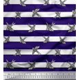 thumbnail image 1 of Soimoi Blue polyester Crepe Fabric Stripe & Flying Swift Bird Print Sewing Fabric Yard 42 Inch Wide, 1 of 3