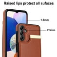 thumbnail image 3 of Wallet Case for Samsung Galaxy A13 5G, Vintage Premium PU Leather Ultra Slim Case with Card Holder, Protective Anti-drop Magnetic Clasp Phone Case for Samsung Galaxy A13 5G, Brown, 3 of 7