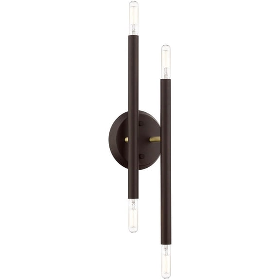 4 Light Modern Steel Ada Wall Mount-17 inches H By 5.13 inches W-Bronze/Antique Brass Finish Bailey Street Home 218-Bel-4829198