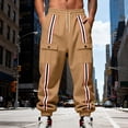 thumbnail image 2 of Men's Fleece Sweatpants Casual Loose Fit Joggers Elastic Waist Heavyweight Tapered Cargo Pants with Pockets, 2 of 9
