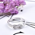 thumbnail image 3 of YYKihy Friendship Love Knot Ring Gold Plated Diamond Love Knot Promise Ring Twisted Rope For Women, 3 of 9