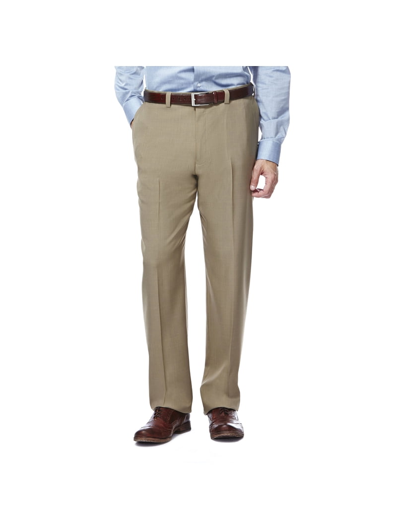 Haggar Men's E-CLO Stria Flat Front Dress Pant Classic Fit, Sizes 32x30-44x32