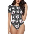 thumbnail image 1 of Balery Husky Body de cuello redondo de manga corta para mujer Tops de manga corta Tops básicos-Medium, 1 of 7